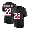 Atlanta #22 Phillips III Player Football V Neck Short Sleeve Black Throwback Jersey Clark For Men Youth Women Gift