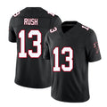 Atlanta #13 Rush Player Football V Neck Short Sleeve Black Throwback Jersey Cooper For Men Youth Women Gift