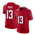 Atlanta #13 Rush Player Football V Neck Short Sleeve Red Jersey Cooper For Men Youth Women Gift