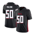 Atlanta #50 Malone Player Football V Neck Short Sleeve Black Jersey DeAngelo For Men Youth Women Gift