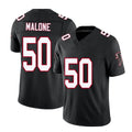 Atlanta #50 Malone Player Football V Neck Short Sleeve Black Throwback Jersey DeAngelo For Men Youth Women Gift