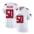 Atlanta #50 Malone Player Football V Neck Short Sleeve White Jersey DeAngelo For Men Youth Women Gift