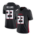 Atlanta #23 Hellams Player Football V Neck Short Sleeve Black Jersey DeMarcco For Men Youth Women Gift