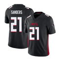 Atlanta #21 Sanders Player Football V Neck Short Sleeve Black Jersey Deion For Men Youth Women Gift
