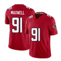Atlanta #91 Maxwell Player Football V Neck Short Sleeve Red Jersey Devonnsha For Men Youth Women Gift
