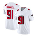 Atlanta #91 Maxwell Player Football V Neck Short Sleeve White Jersey Devonnsha For Men Youth Women Gift
