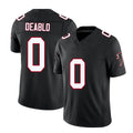 Atlanta #0 Deablo Player Football V Neck Short Sleeve Black Throwback Jersey Divine For Men Youth Women Gift