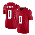 Atlanta #0 Deablo Player Football V Neck Short Sleeve Red Jersey Divine For Men Youth Women Gift