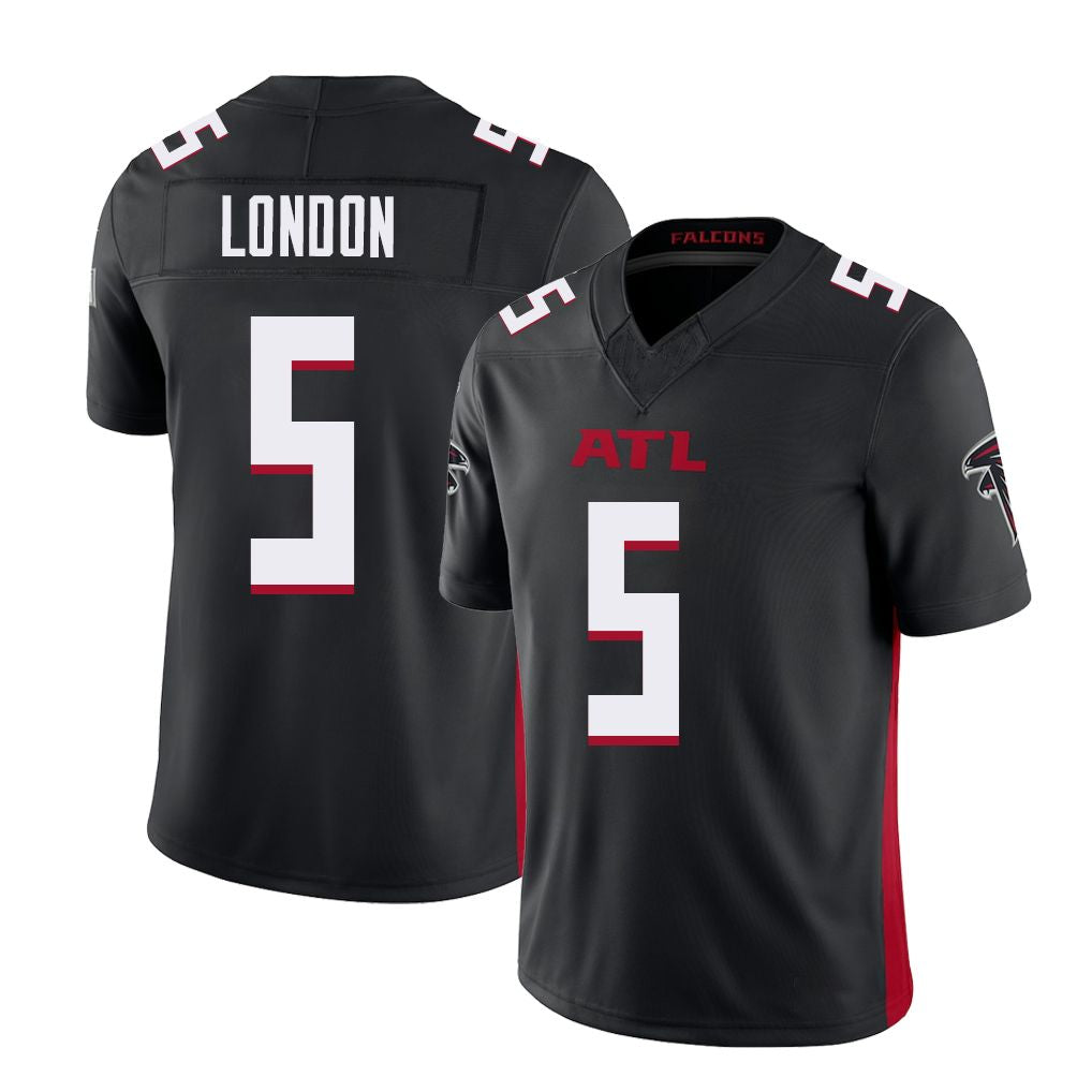 Atlanta #5 London Player Football V Neck Short Sleeve Black Jersey Drake For Men Youth Women Gift