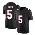 Atlanta #5 London Player Football V Neck Short Sleeve Black Throwback Jersey Drake For Men Youth Women Gift