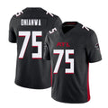 Atlanta #75 Onianwa Player Football V Neck Short Sleeve Black Jersey Ethan For Men Youth Women Gift