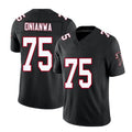 Atlanta #75 Onianwa Player Football V Neck Short Sleeve Black Throwback Jersey Ethan For Men Youth Women Gift