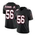 Atlanta #56 Perkins Jr. Player Football V Neck Short Sleeve Black Throwback Jersey Harold For Men Youth Women Gift