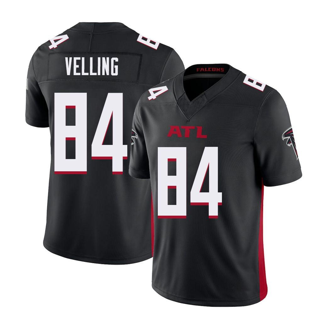 Atlanta #84 Velling Player Football V Neck Short Sleeve Black Jersey Jack For Men Youth Women Gift