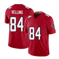 Atlanta #84 Velling Player Football V Neck Short Sleeve Red Jersey Jack For Men Youth Women Gift