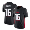 Atlanta #16 Bailey Player Football V Neck Short Sleeve Black Jersey Jake For Men Youth Women Gift