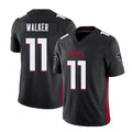 Atlanta #11 Walker Player Football V Neck Short Sleeve Black Jersey Jalon For Men Youth Women Gift