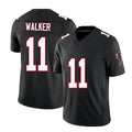 Atlanta #11 Walker Player Football V Neck Short Sleeve Black Throwback Jersey Jalon For Men Youth Women Gift
