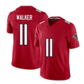 Atlanta #11 Walker Player Football V Neck Short Sleeve Red Jersey Jalon For Men Youth Women Gift