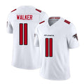 Atlanta #11 Walker Player Football V Neck Short Sleeve White Jersey Jalon For Men Youth Women Gift
