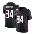 Atlanta #34 Robinson Player Football V Neck Short Sleeve Black Jersey Jammie For Men Youth Women Gift