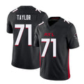 Atlanta #71 Taylor Player Football V Neck Short Sleeve Black Jersey Jawaan For Men Youth Women Gift