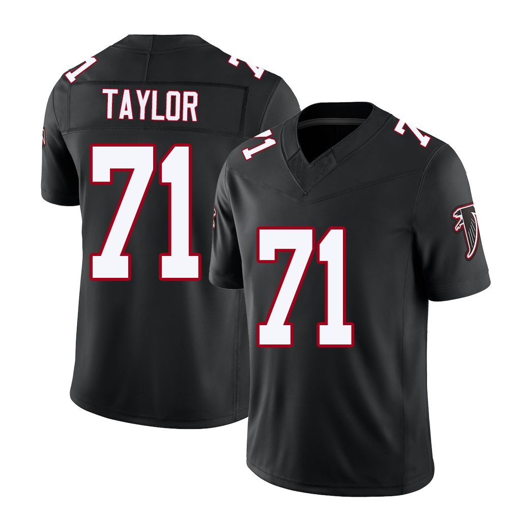 Atlanta #71 Taylor Player Football V Neck Short Sleeve Black Throwback Jersey Jawaan For Men Youth Women Gift