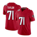 Atlanta #71 Taylor Player Football V Neck Short Sleeve Red Jersey Jawaan For Men Youth Women Gift