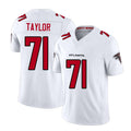 Atlanta #71 Taylor Player Football V Neck Short Sleeve White Jersey Jawaan For Men Youth Women Gift