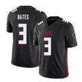Atlanta #3 Bates Player Football V Neck Short Sleeve Black Jersey Jessie For Men Youth Women Gift