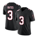 Atlanta #3 Bates Player Football V Neck Short Sleeve Black Throwback Jersey Jessie For Men Youth Women Gift