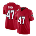Atlanta #47 Simon Player Football V Neck Short Sleeve Red Jersey Joshua For Men Youth Women Gift