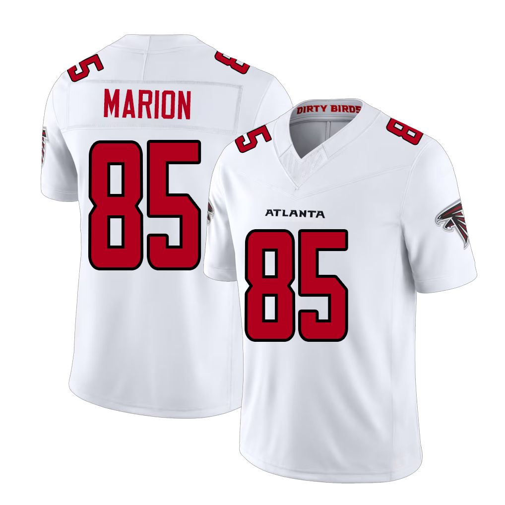 Atlanta #85 Marion Player Football V Neck Short Sleeve White Jersey Keelan For Men Youth Women Gift