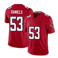 Atlanta #53 Daniels Player Football V Neck Short Sleeve Red Jersey Kendal For Men Youth Women Gift