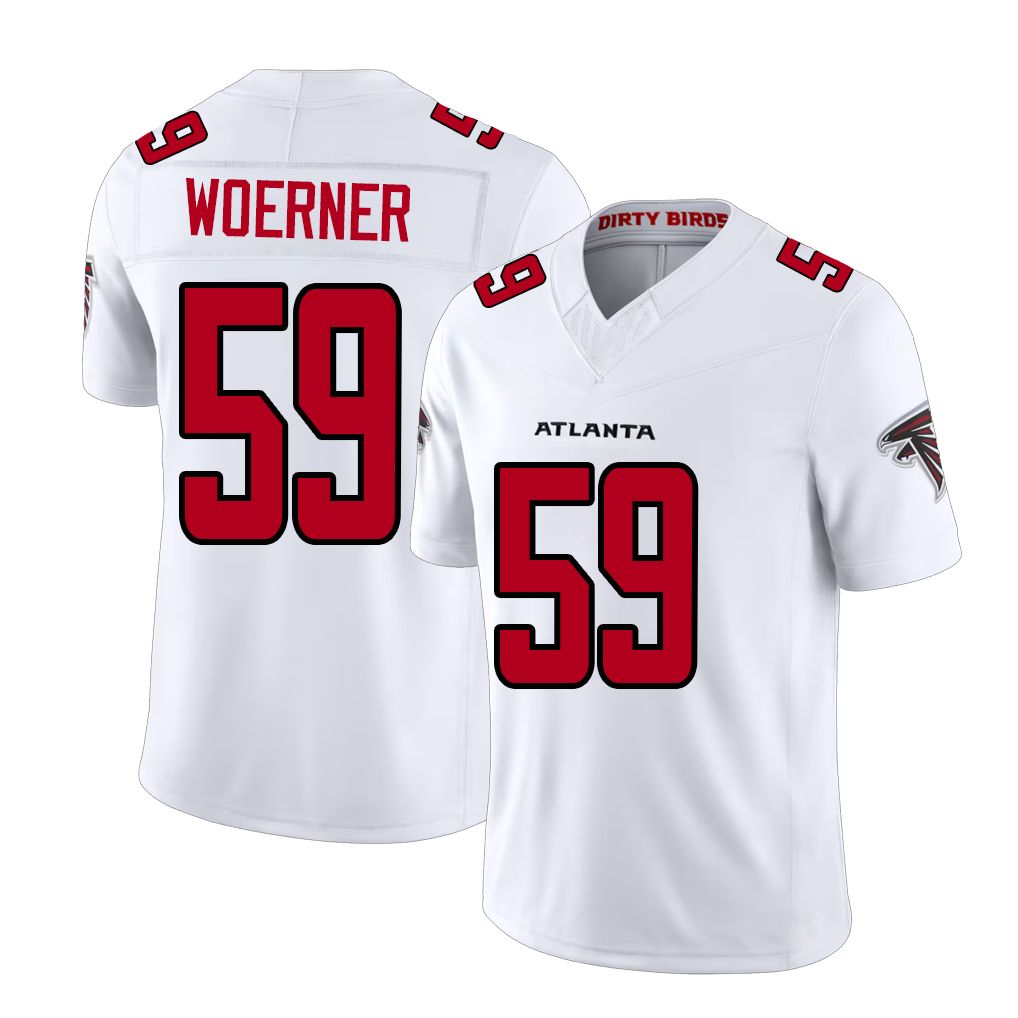 Atlanta #59 Banks Player Football V Neck Short Sleeve White Jersey Keshawn For Men Youth Women Gift