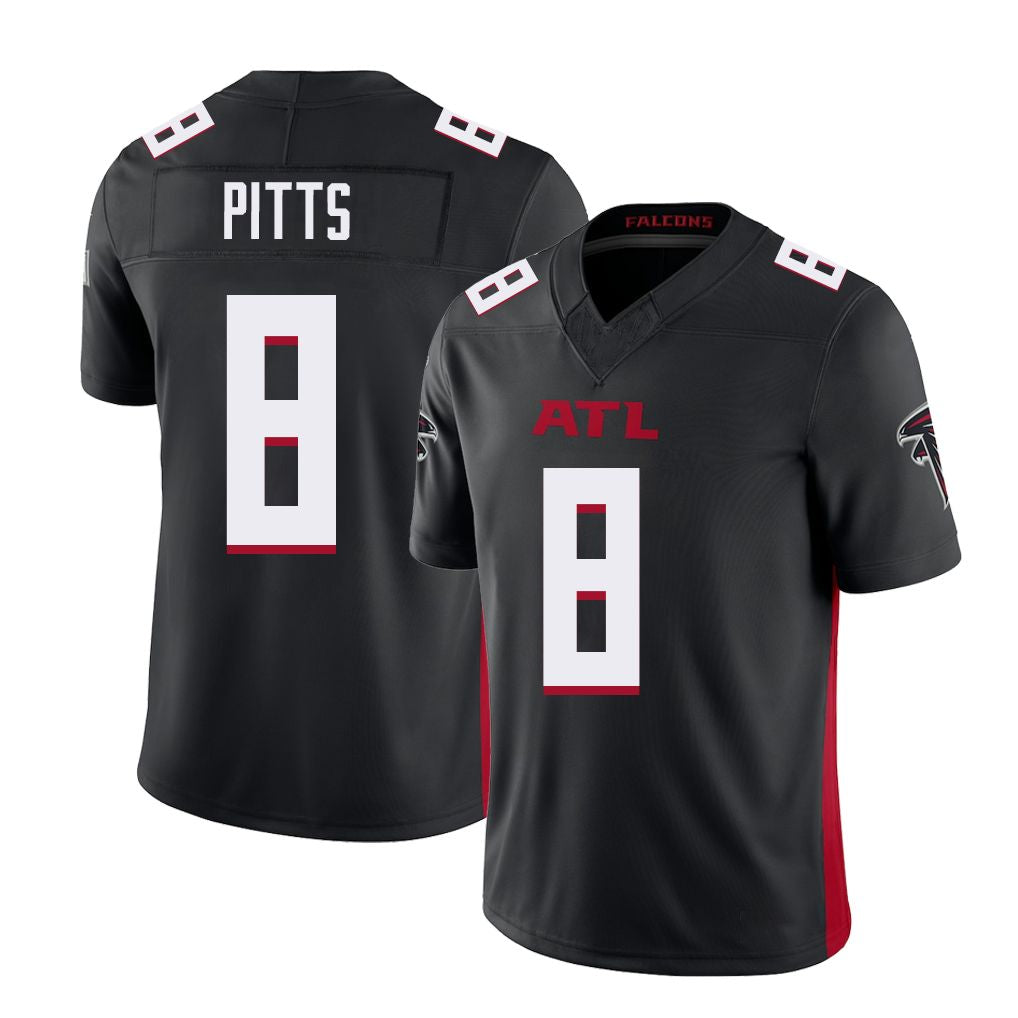Atlanta #8 Pitts Player Football V Neck Short Sleeve Black Jersey Kyle For Men Youth Women Gift
