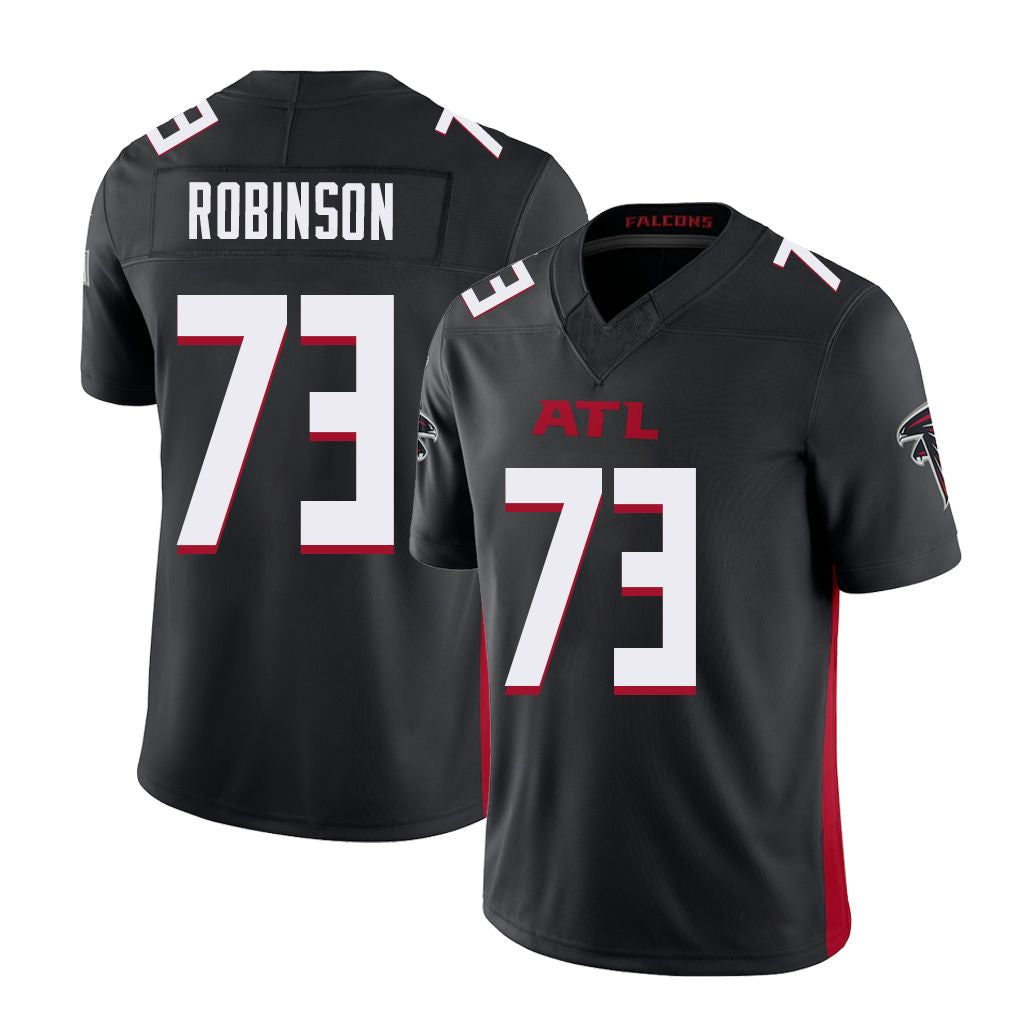 Atlanta #73 Robinson Player Football V Neck Short Sleeve Black Jersey Layden For Men Youth Women Gift