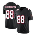 Atlanta #88 Brockington Player Football V Neck Short Sleeve Black Throwback Jersey Le'Meke For Men Youth Women Gift
