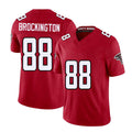 Atlanta #88 Brockington Player Football V Neck Short Sleeve Red Jersey Le'Meke For Men Youth Women Gift