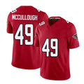 Atlanta #49 McCullough Player Football V Neck Short Sleeve Red Jersey Liam For Men Youth Women Gift