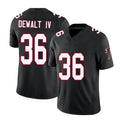 Atlanta #36 DeWalt IV Player Football V Neck Short Sleeve Black Throwback Jersey Malcolm For Men Youth Women Gift