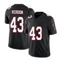 Atlanta #43 Verdon Player Football V Neck Short Sleeve Black Throwback Jersey Malik For Men Youth Women Gift