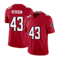 Atlanta #43 Verdon Player Football V Neck Short Sleeve Red Jersey Malik For Men Youth Women Gift