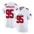 Atlanta #95 Tuipulotu Player Football V Neck Short Sleeve White Jersey Marlon For Men Youth Women Gift