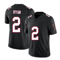 Atlanta #2 Ryan Player Football V Neck Short Sleeve Black Throwback Jersey Matt For Men Youth Women Gift