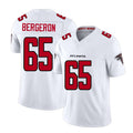 Atlanta #65 Bergeron Player Football V Neck Short Sleeve White Jersey Matthew For Men Youth Women Gift
