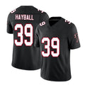 Atlanta #39 Hayball Player Football V Neck Short Sleeve Black Throwback Jersey Matthew For Men Youth Women Gift
