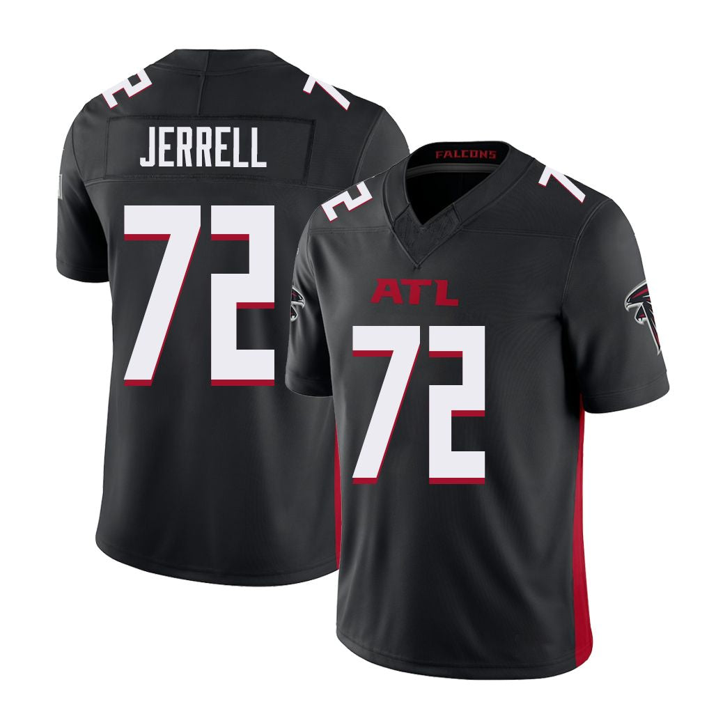 Atlanta #72 Jerrell Player Football V Neck Short Sleeve Black Jersey Michael For Men Youth Women Gift