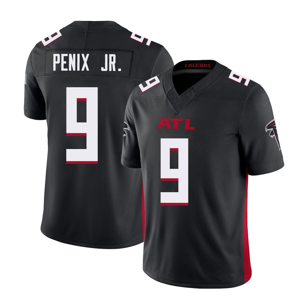 Atlanta #9 Penix Jr. Player Football V Neck Short Sleeve Black Jersey Michael For Men Youth Women Gift