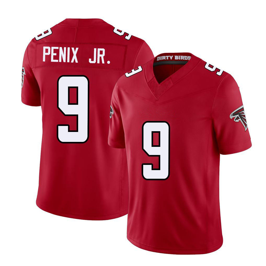 Atlanta #9 Penix Jr. Player Football V Neck Short Sleeve Red Jersey Michael For Men Youth Women Gift